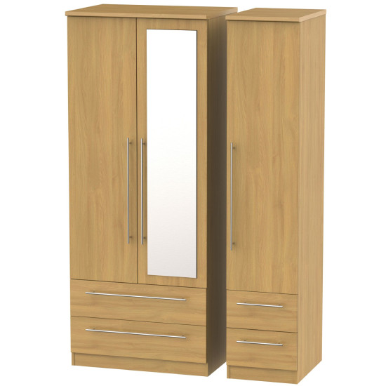 Harlech Tall 3 Door 4 Drawer Mirror Wardrobe
